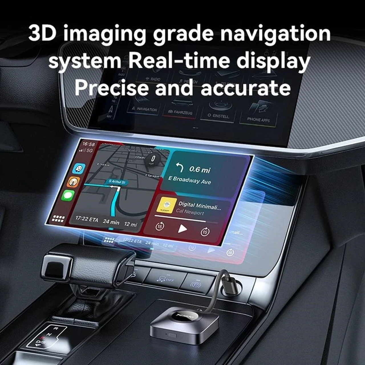 دانگل وایرلس خودرو Yesido مدل KM23 CARPLAY - مشکی (گارانتی 18 ماه تعویض نیکان همراه)